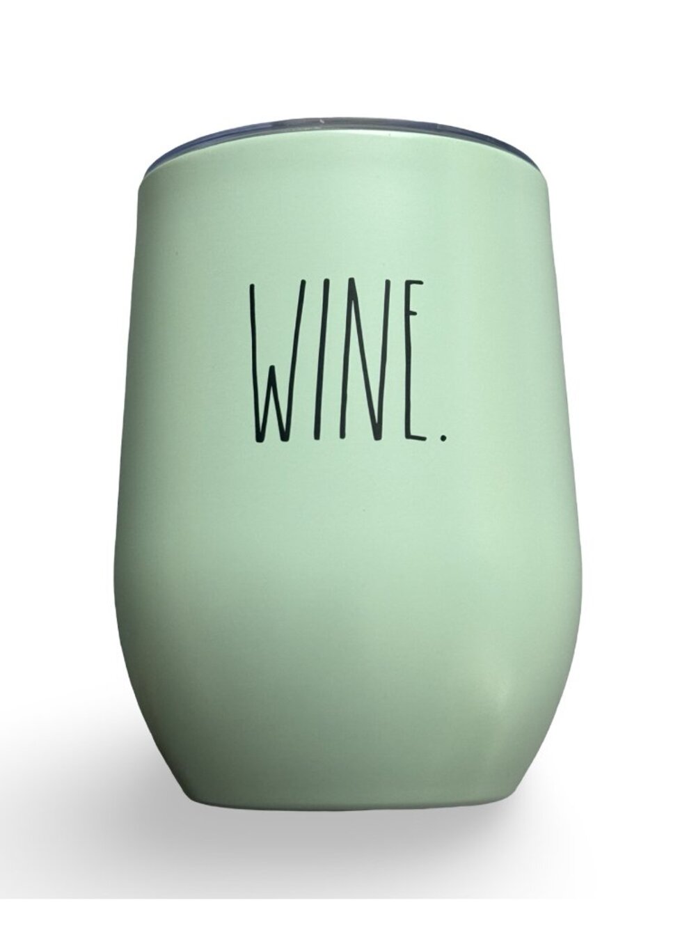 Rae Dunn 'Wine' Stainless Insulated Tumbler w/ Lid Mint Green 12 oz Farmhouse